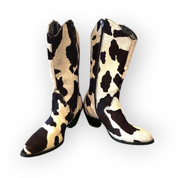 Durango Tooled Cowhide Pony Calf Hair On Hide Cowgirl Cowboy Boots 7.5 RD 1818 - Picture 1 of 16